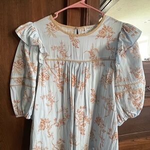 She + Sky Light Blue Floral Top